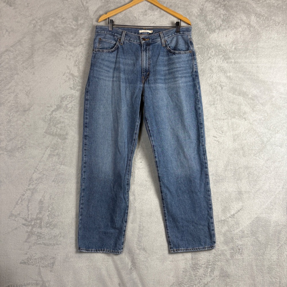 Levi's 94 Baggy Jeans Womens 32 Blue Medium Wash Straight Leg Cotton A3510-0037